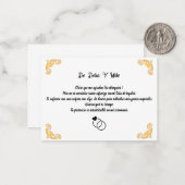 Boda con lista de regalos mitteilungskarte (Vorderseite/Rückseite Beispiel)
