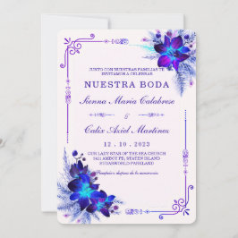 Boda con orquídeas azules y moradas einladung