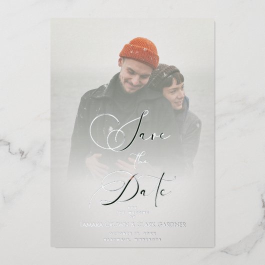 Boda de efectos de efecto de vello de la transpare folieneinladung (Vorderseite)