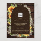 Boda de Girasoles de Madera Rústica Bilingüe (Rückseite)