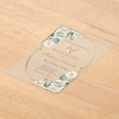 Boda de oro con boho blanco acryleinladungen (Ablage )