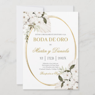 Boda de oro con boho blanco einladung