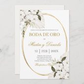 Boda de oro con boho blanco einladung (Vorne/Hinten)