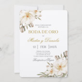Boda de oro con flor blanca einladung (Vorderseite)