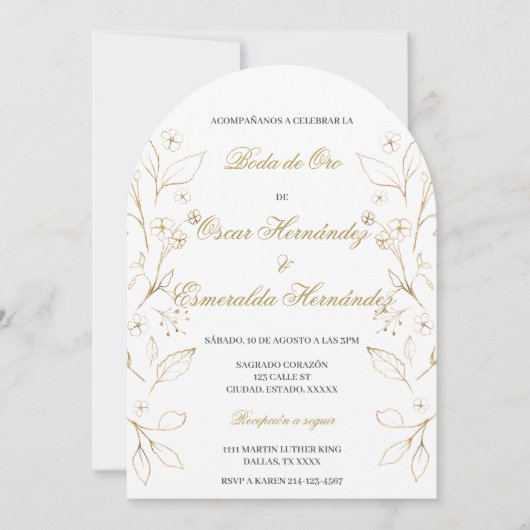 Boda de oro editierbar einladung (Vorderseite)
