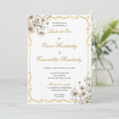 Boda de oro elegante einladung (Stehend Vorderseite)