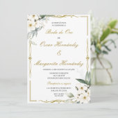 Boda de oro elegante einladung (Stehend Vorderseite)
