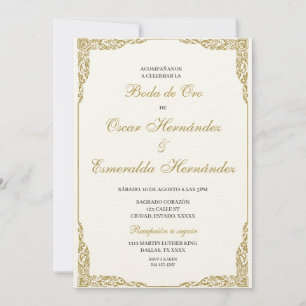 Boda de oro elegante einladung