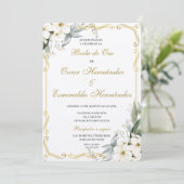 Boda de oro elegante einladung (Stehend Vorderseite)