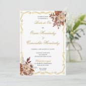 Boda de oro elegante einladung (Stehend Vorderseite)
