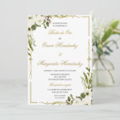 Boda de oro elegante einladung (Stehend Vorderseite)
