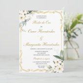 Boda de oro elegante einladung (Stehend Vorderseite)