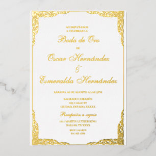 Boda de oro elegante folieneinladung