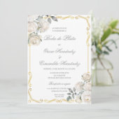 Boda de plata elegante einladung (Stehend Vorderseite)