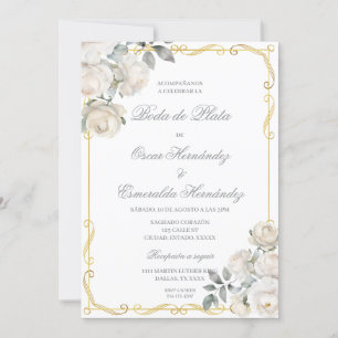 Boda de plata elegante einladung