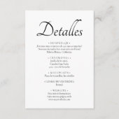 Boda Detalles - Minimal und moderne Spanische Spra Begleitkarte (Vorderseite)