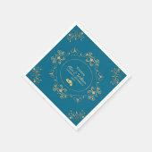 Boda en Azul y Dorado Serviette (Ecke)