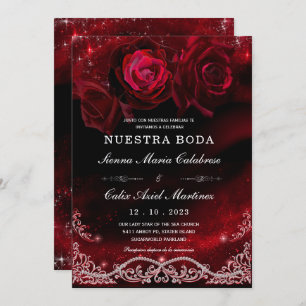 Boda en Negro, Rojo y Blanco Einladung