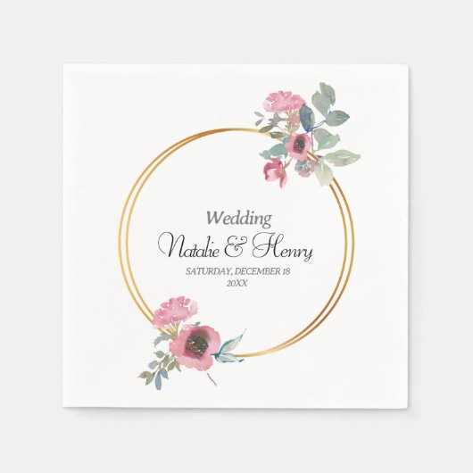 Boda en Oro y Acuarela primavera Serviette (Vorderseite)