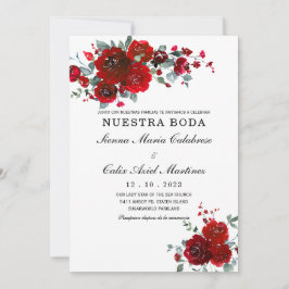 Boda Negro y Rojo Einladung
