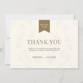 Boda romántico dorado ramas de olivo dankeskarte (Vorderseite)