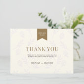 Boda romántico dorado ramas de olivo dankeskarte (Stehend Vorderseite)