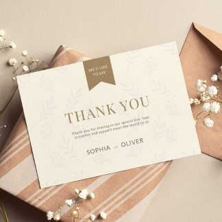 Boda romántico dorado ramas de olivo dankeskarte