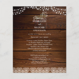 Boda RUSTIC Hochzeit Einladung in zweisprachiger S Flyer