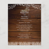 Boda RUSTIC Hochzeit Einladung in zweisprachiger S Flyer (Hinten)