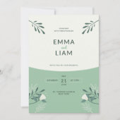 Boda rústica y campestre verde naturaleza einladung (Vorderseite)