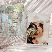  Boda simple de fotografías en blanco y negro Einladung