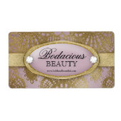 Bodacious Beauty Mauve Gold Lace Grosses Label (Vorne)
