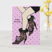 Bodacious Birthday Boots Card Karte (Gelbe Blume)