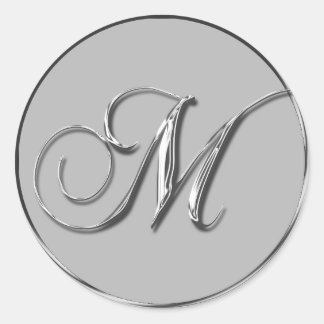 Bodas De Plata Formal Sello Monograma Runder Aufkleber