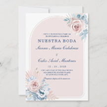 Bodas en azul empolvado y rosa rubor