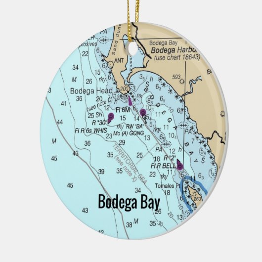 Bodega Bay CA Keramik Ornament (Links)