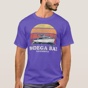 Bodega Bay CA Vintag Bootfahren 70er Retro Boat T-Shirt
