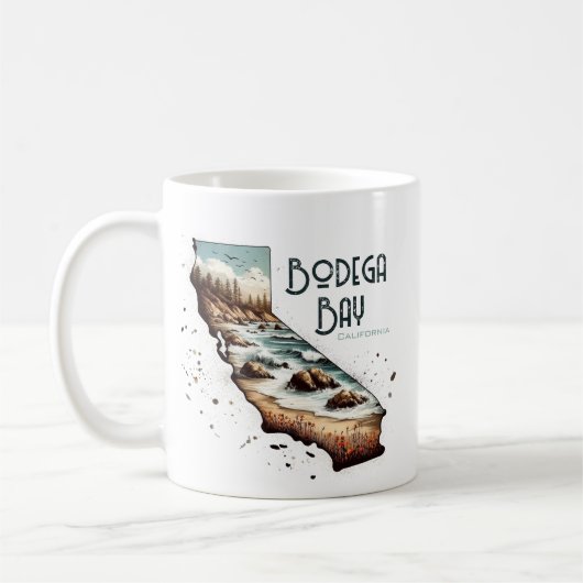 Bodega Bay California Souvenir-Geschenk Kaffeetasse (Links)