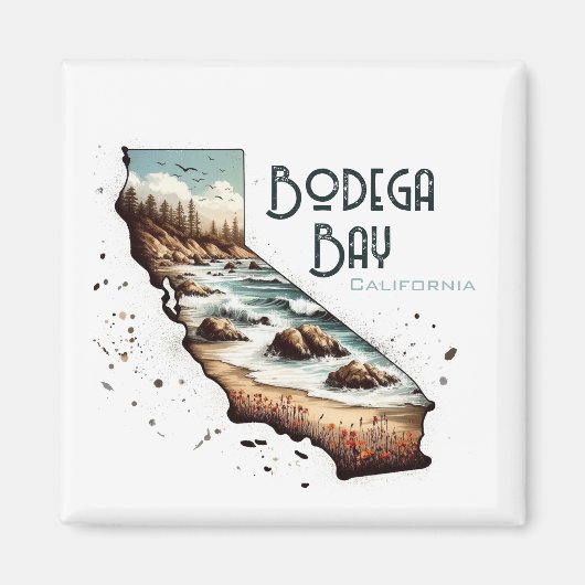 Bodega Bay California Souvenir-Geschenk Magnet (Vorne)
