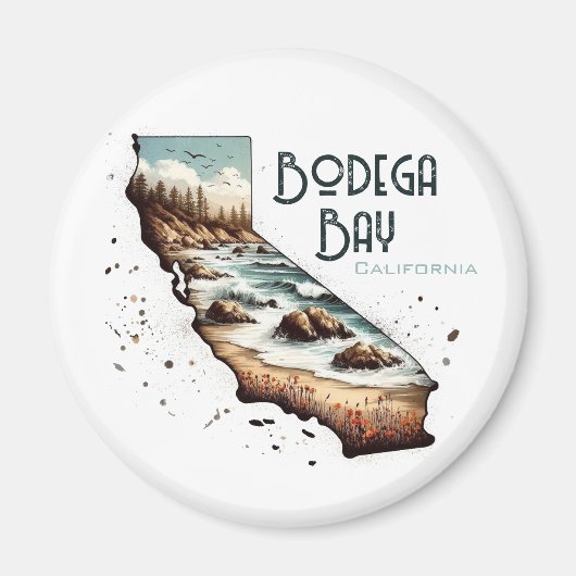 Bodega Bay California Souvenir-Geschenk Magnet (Vorne)