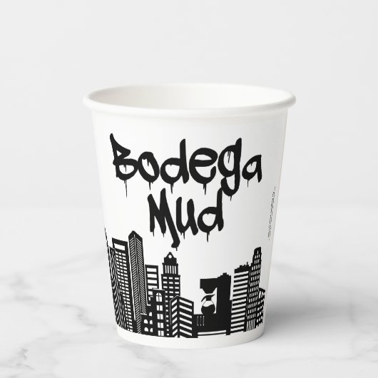 Bodega Mud Coffee Cup - Version mit schwarzer Mark Pappbecher (Rückseite)