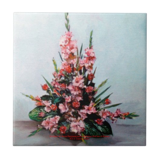 Bodegón der Blumen/Still life of flowers Fliese (Vorderseite)