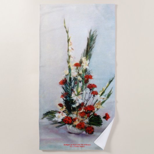 Bodegón der Blumen/Still life of flowers Strandtuch (Vorderseite)