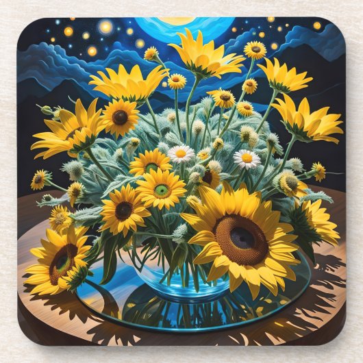 Bodegón Flores y Noche 1 - 001 Getränkeuntersetzer (Vorderseite)