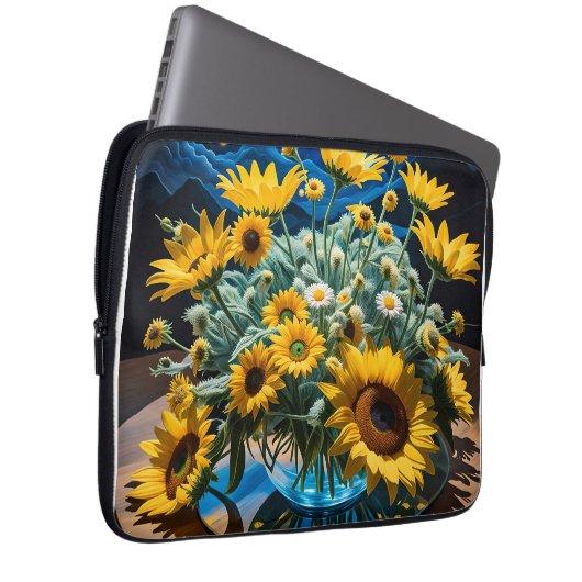 Bodegón Flores y Noche 1 - 001 Laptopschutzhülle (Vorne Rechts)