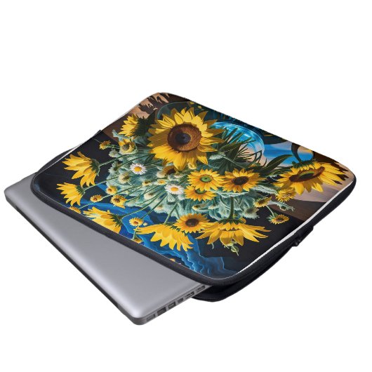 Bodegón Flores y Noche 1 - 001 Laptopschutzhülle (Vorne Knopf)