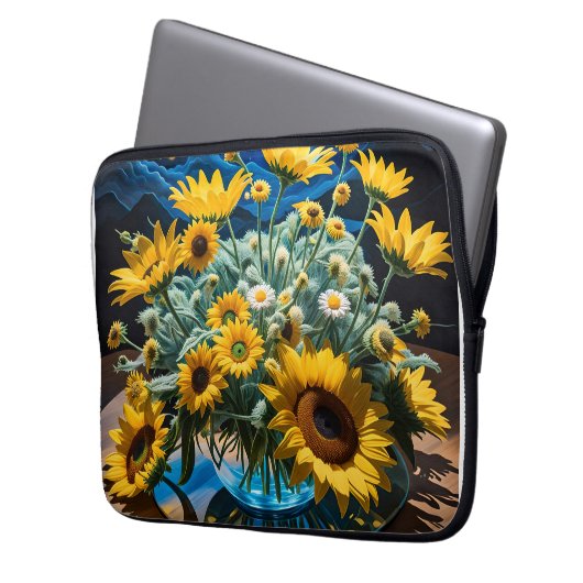 Bodegón Flores y Noche 1 - 001 Laptopschutzhülle (Vorderseite Links)