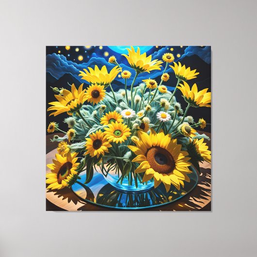 Bodegón Flores y Noche 1 - 001 Leinwanddruck (Vorderseite)