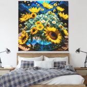 Bodegón Flores y Noche 1 - 001 Leinwanddruck (Insitu (Schlafzimmer))