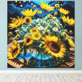 Bodegón Flores y Noche 1 - 001 Leinwanddruck (Insitu (Holzboden))